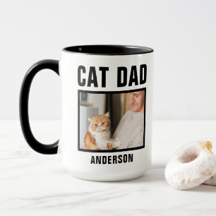 Personalized Cat Dad Custom Photo Mug