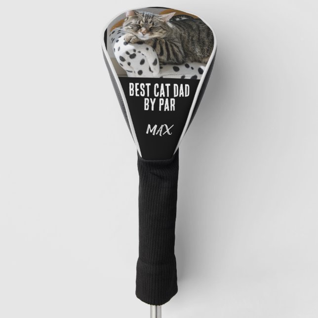 PERSONALIZED CAT DAD GOLF HEAD COVER (Front)