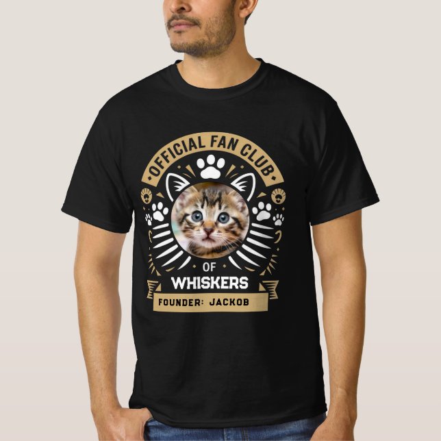 Personalized Cat Fan Club T-Shirt | Custom Cat Pho (Front)
