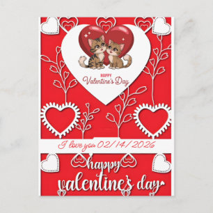 Personalized Cat Gifts for Valentines Day Love Hol Holiday Postcard