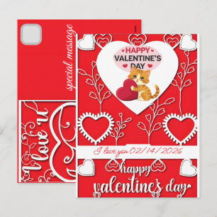 Personalized Cat Gifts for Valentines Day Love Hol Holiday Postcard