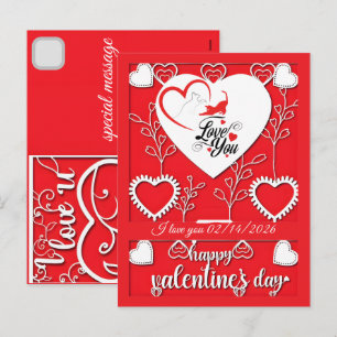 Personalized Cat Gifts for Valentines Day Love Holiday Postcard