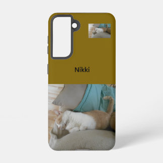 Personalized Cat Photo Samsung Galaxy Case – Brown