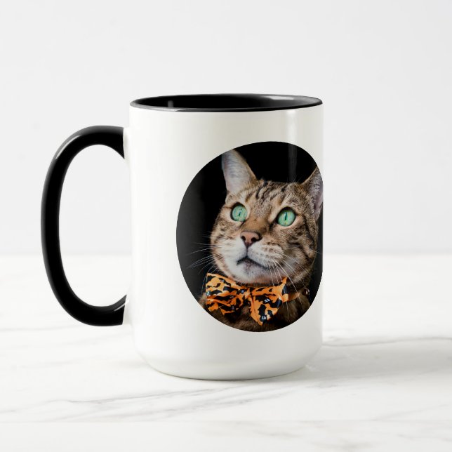 Personalized Cat Photo with Text | Custom Gift Mug (Left)