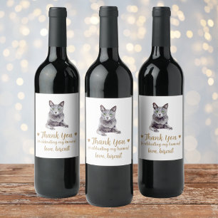Personalized Cat Wedding Wine Label