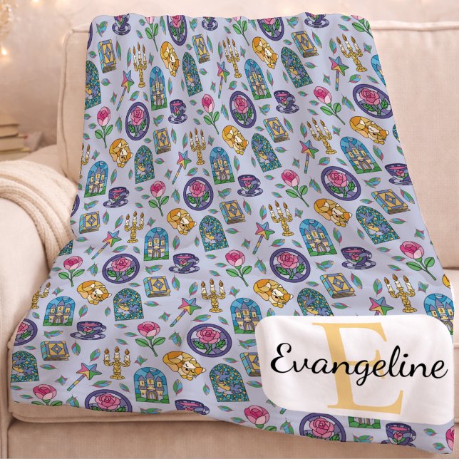 Personalized Cats Beauty and the Beast Book Girl Fleece Blanket (Creator Uploaded)