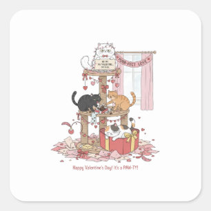 Personalized Cat's Meow Valentine's Day Stickers