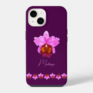 Personalized Cattleya Orchid Motif Print Case