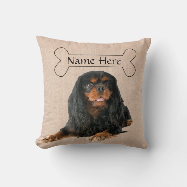Personalized Cavalier King Charles Spaniel Dog Cushion (Front)
