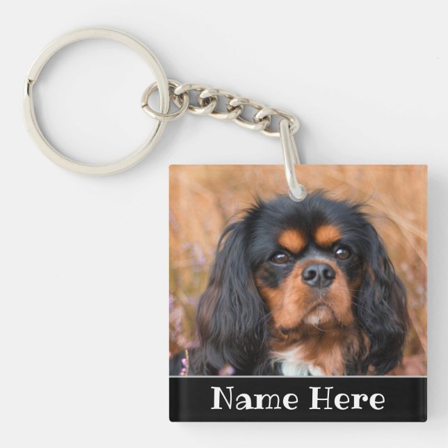 Personalized Cavalier King Charles Spaniel Dog Key Ring (Front)