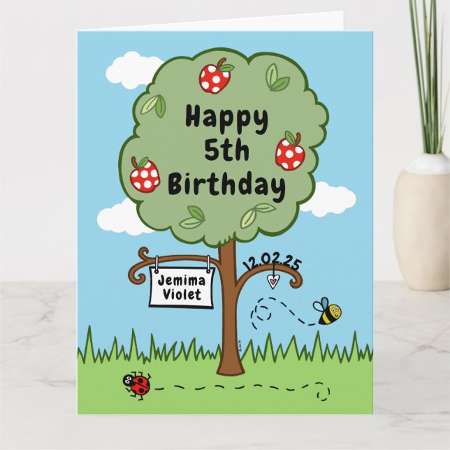 Personalized Celebration Numbered Kid's Birthday Card (Front)