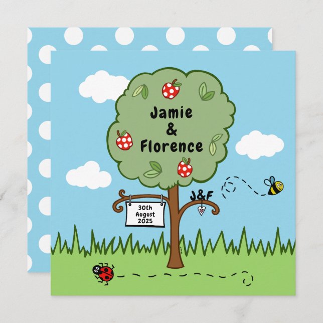 Personalized Celebration Tree Wedding Invitation (Front/Back)