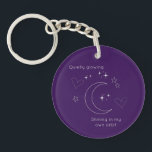 Personalized Celestial Line Art Purple Keychain<br><div class="desc">Carry a piece of elegance with you wherever you go with this purple keychain featuring delicate white line art design of moons, stars, and hearts. Editable text allows you to personalize it for yourself or as a custom gift. Perfect for keys, backpacks, or as a stylish and thoughtful present for...</div>