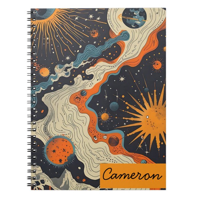Personalized Celestial Notebook – Custom Name (Front)