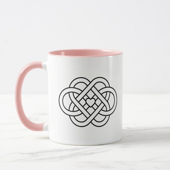 Personalized Celtic Love Knot Heart Coffee Mug (Left)