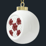 Personalized  ceramic ball christmas ornament<br><div class="desc">Add timeless, vintage charm to your life with this elegant floral lattice pattern. The design showcases beautifully shaded, painterly burgundy flowers set against a crisp, sage green diamond trellis background. Blending organic botanical art with clean geometric lines, this pattern is a perfect fit for Grandmillennial, Cottagecore, and home decor. It...</div>