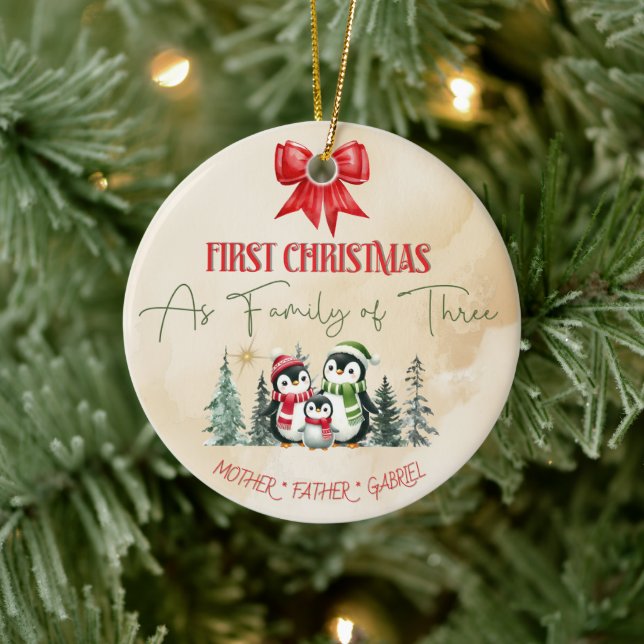Personalized Ceramic Christmas Ornament – First Ch (Tree)