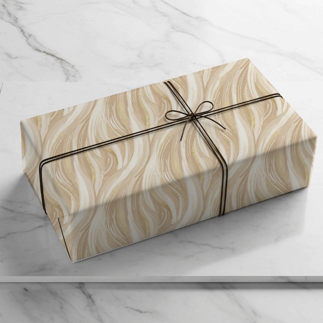 Personalized Champagne Beige Elegant Wedding  Wrapping Paper Sheet (Creator Uploaded)