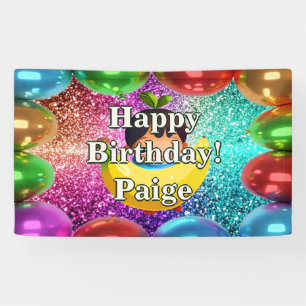 Personalized character birthday banner