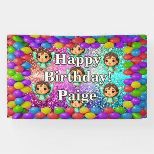 Personalized character birthday banner