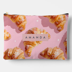 Personalized Charming Croissant Delight Accessory Pouch