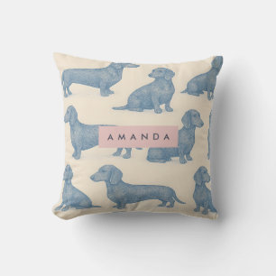 Personalized Charming Elegant Dachshund Pattern Cushion