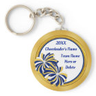 Personalized Cheap Cheerleader Gifts, Blue, Gold