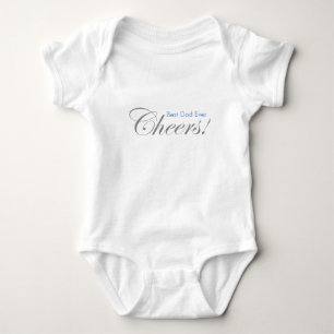 Personalized Cheers! Silver Best Dad Ever Blue Baby Bodysuit