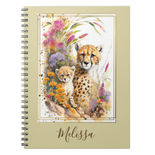Personalized Cheetah School Office Notebook Gift