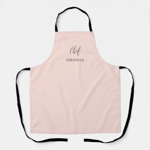 Personalized Chef Apron   Minimal Blush Pink Apron