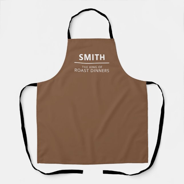 Personalized Chef Name White Text Apron (Front)
