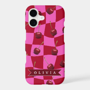 Personalized Cherry Gingham Retro Custom Name