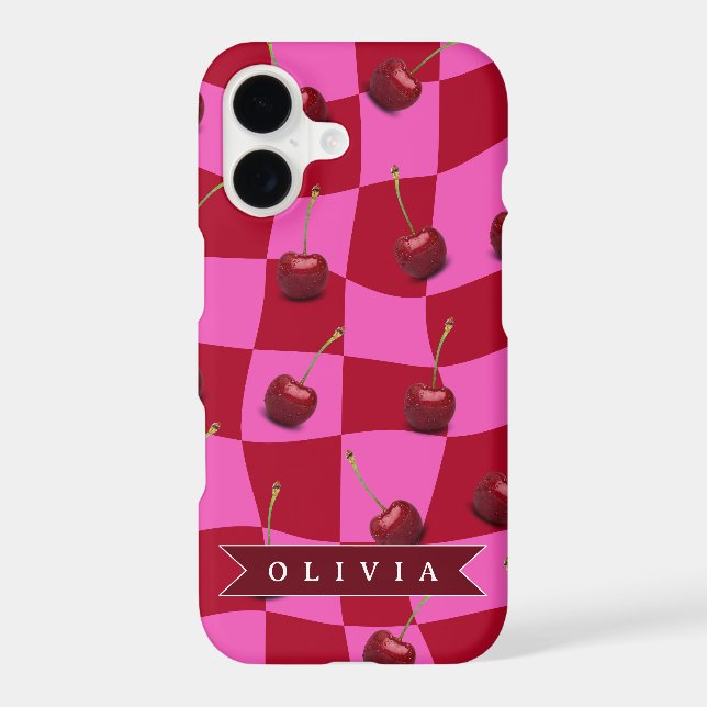Personalized Cherry Gingham Retro Custom Name (Back)