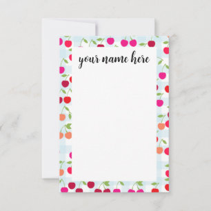 Personalized Cherry Notecards