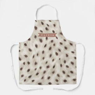 Personalized Chic Neutral Leopard Animal Print Apron