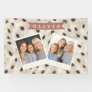 Personalized Chic Neutral Leopard Animal Print Banner