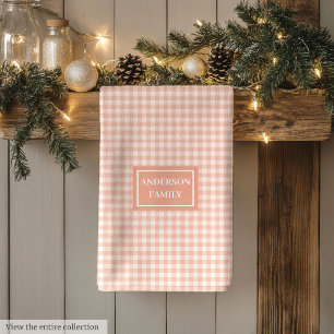 Personalized Chic Towel Pastel Coral Kitchen Decor