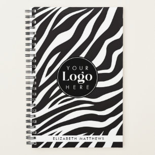 Personalized Chic Zebra Print Custom Company Logo Planner