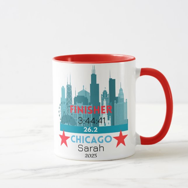 Personalized Chicago Marathon 2025 Gift For Runner Mug (Right)