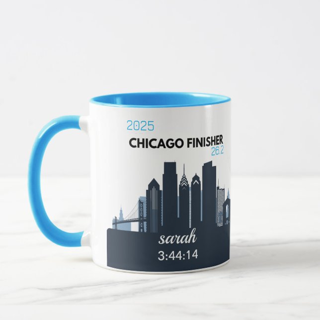 Personalized Chicago Marathon Gift For Marathoner Mug (Left)