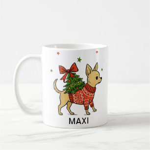 Personalized Chihuahua Christmas Tree Dog Coffee Mug