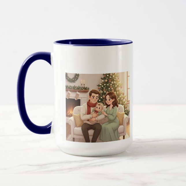 Personalized Child’s First Christmas Hoodie Mug (Left)