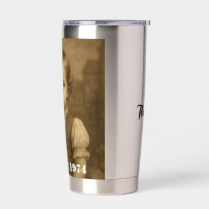 Personalized Childhood Photo, Name & Year Vintage Insulated Tumbler
