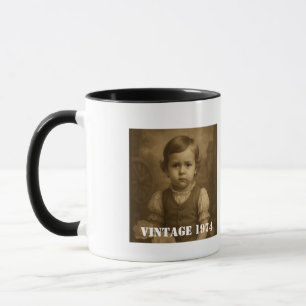 Personalized Childhood Photo, Name & Year Vintage  Mug