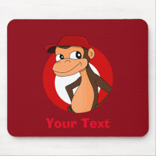 Personalized chimp cartoon mouse pad
