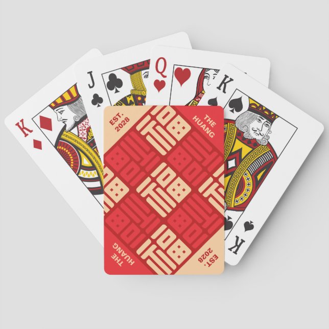 Personalized Chinese "福" Blessing  Playing Cards (Back)