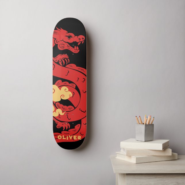 Personalized Chinese Dragon Skateboard (Wall Art)