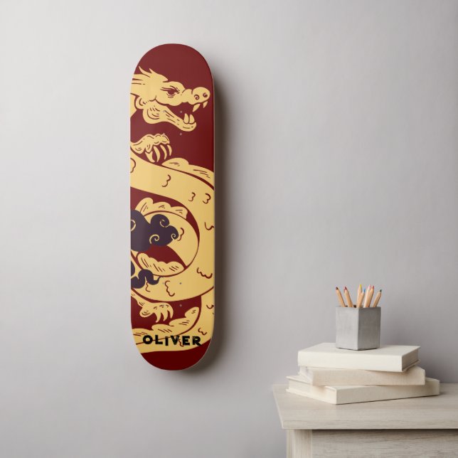 Personalized Chinese Dragon Skateboard (Wall Art)