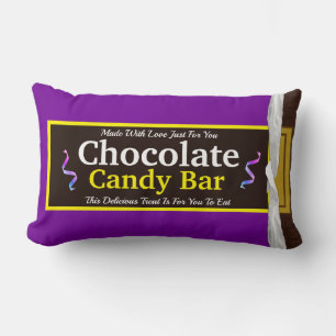 Personalized Chocolate Candy Bar Lumbar Cushion