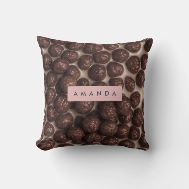 Personalized Chocolate Cereal Breakfast Cushion (Front)